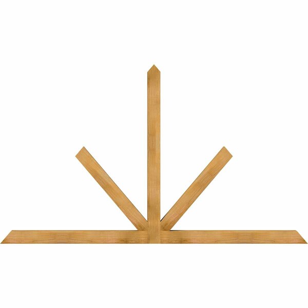 Ekena Millwork Saratoga Rough Sawn Timber Gable Bracket, Western Red Cedar, 96"W x 56"H x 4"D x 4"F, 14/12 Pitch GBW096X56X0404SAR00RWR - main